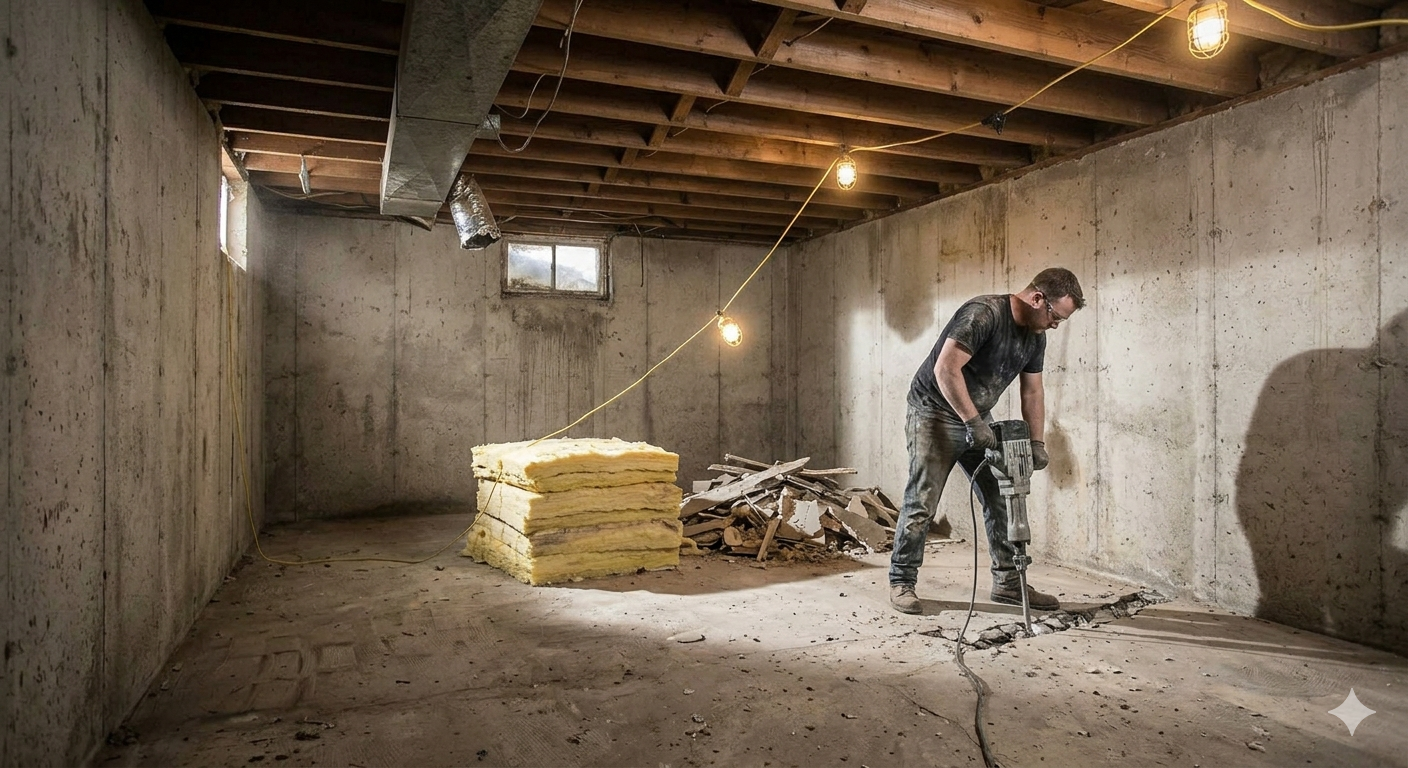 Basement remodeling project 1