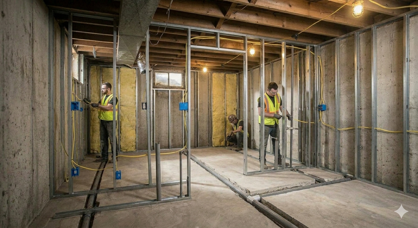 Basement remodeling project 3