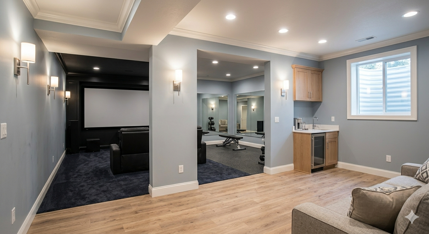 Basement remodeling project 5